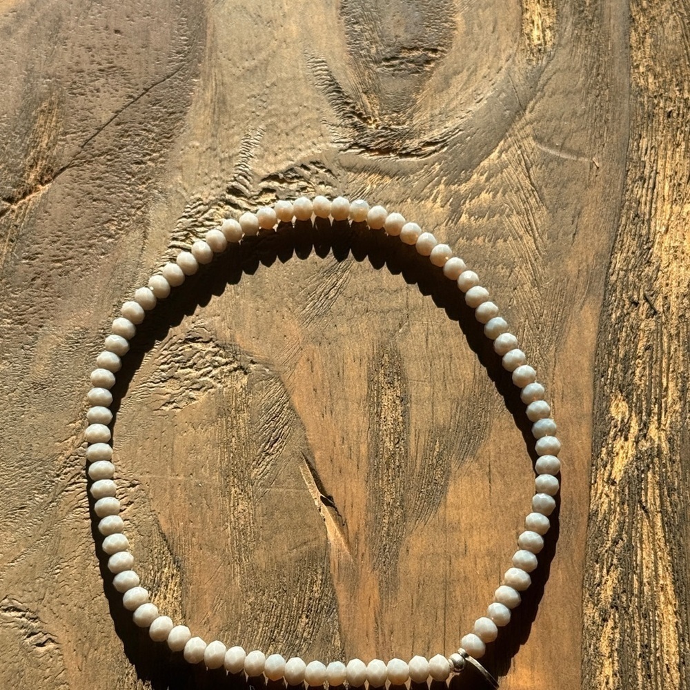 Elegant Soft Grey Beaded Ankle Bracelet